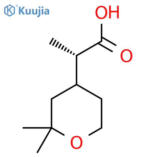 (2S)-2-(2,2-Dimethyloxan-4-yl)propanoic acid structure