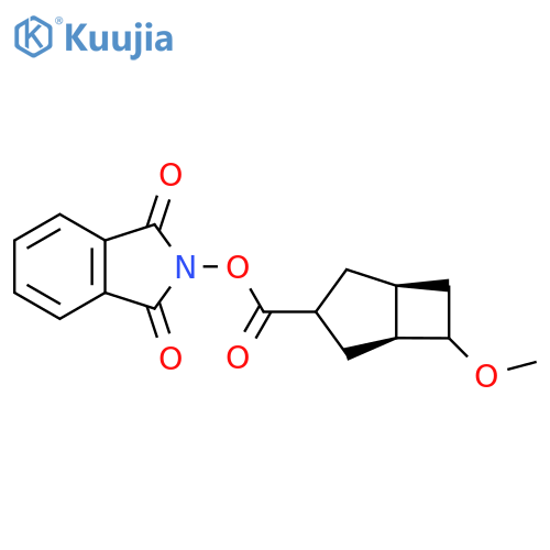 rac-1,3-dioxo-2,3-dihydro-1H-isoindol-2-yl (1R,5R)-6-methoxybicyclo[3.2.0]heptane-3-carboxylate structure