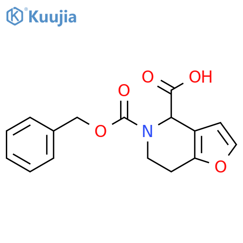 5-Phenylmethoxycarbonyl-6,7-dihydro-4H-furo[3,2-c]pyridine-4-carboxylic acid structure