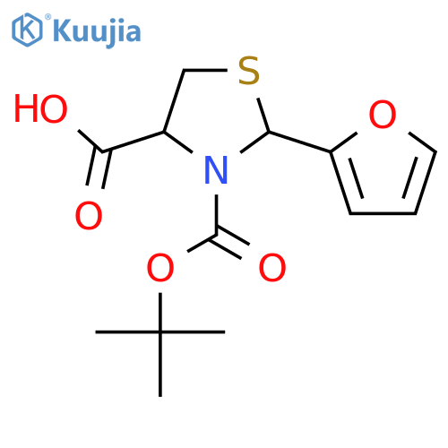 3-(tert-butoxy)carbonyl-2-(furan-2-yl)-1,3-thiazolidine-4-carboxylic acid structure