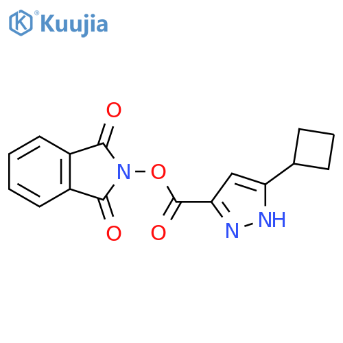 1,3-dioxo-2,3-dihydro-1H-isoindol-2-yl 5-cyclobutyl-1H-pyrazole-3-carboxylate structure