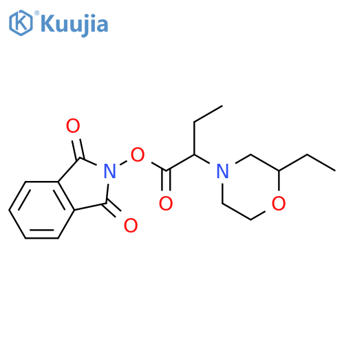 1,3-dioxo-2,3-dihydro-1H-isoindol-2-yl 2-(2-ethylmorpholin-4-yl)butanoate structure