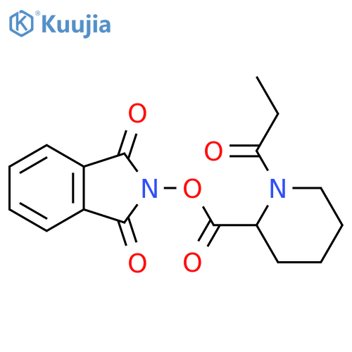 1,3-dioxo-2,3-dihydro-1H-isoindol-2-yl 1-propanoylpiperidine-2-carboxylate structure