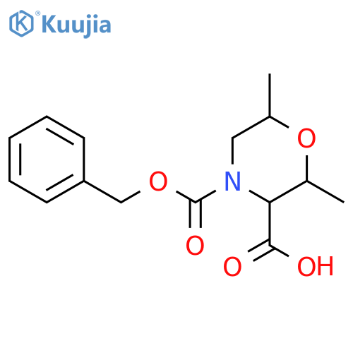 2,6-Dimethyl-4-phenylmethoxycarbonylmorpholine-3-carboxylic acid structure