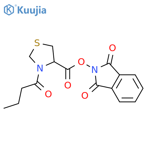 1,3-dioxo-2,3-dihydro-1H-isoindol-2-yl 3-butanoyl-1,3-thiazolidine-4-carboxylate structure