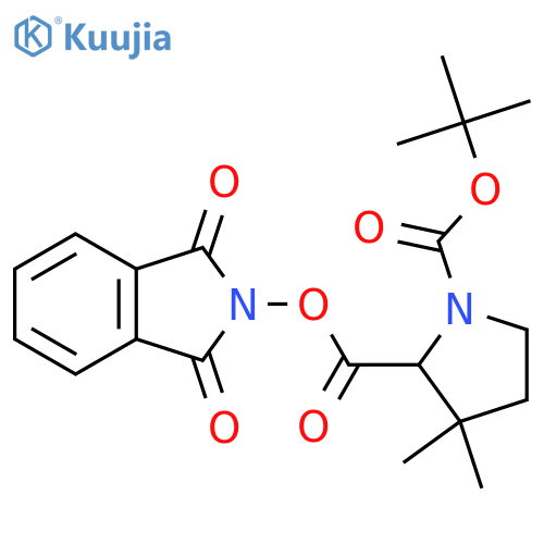 1-tert-butyl 2-(1,3-dioxo-2,3-dihydro-1H-isoindol-2-yl) 3,3-dimethylpyrrolidine-1,2-dicarboxylate structure