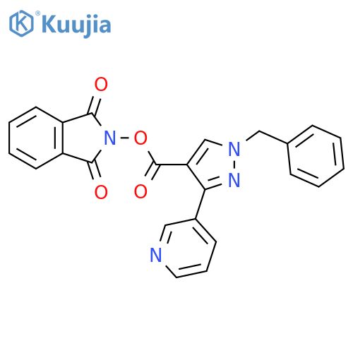 1,3-dioxo-2,3-dihydro-1H-isoindol-2-yl 1-benzyl-3-(pyridin-3-yl)-1H-pyrazole-4-carboxylate structure