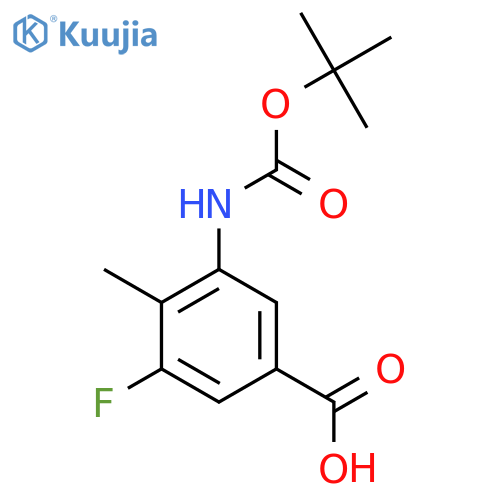 3-{[(Tert-butoxy)carbonyl]amino}-5-fluoro-4-methylbenzoic acid structure