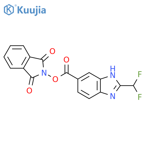 1,3-dioxo-2,3-dihydro-1H-isoindol-2-yl 2-(difluoromethyl)-1H-1,3-benzodiazole-5-carboxylate structure