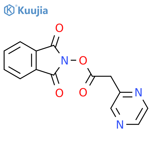 1,3-dioxo-2,3-dihydro-1H-isoindol-2-yl 2-(pyrazin-2-yl)acetate structure