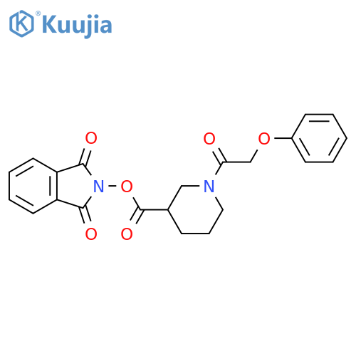 1,3-dioxo-2,3-dihydro-1H-isoindol-2-yl 1-(2-phenoxyacetyl)piperidine-3-carboxylate structure
