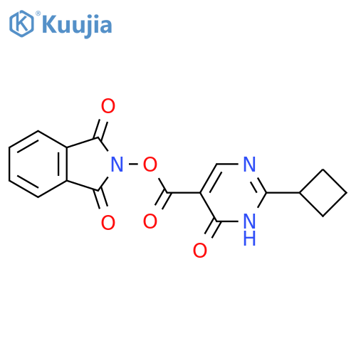 1,3-dioxo-2,3-dihydro-1H-isoindol-2-yl 2-cyclobutyl-6-oxo-1,6-dihydropyrimidine-5-carboxylate structure