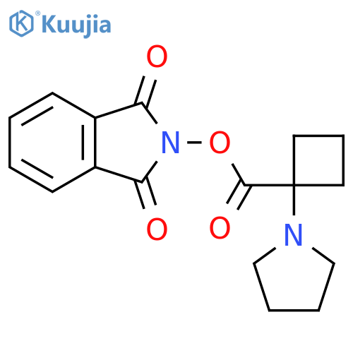 1,3-dioxo-2,3-dihydro-1H-isoindol-2-yl 1-(pyrrolidin-1-yl)cyclobutane-1-carboxylate structure