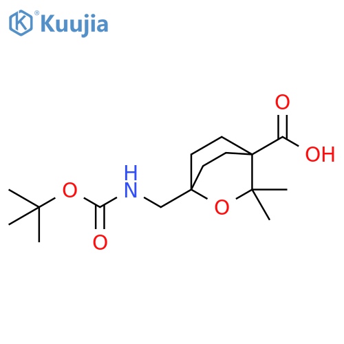 2-Oxabicyclo[2.2.2]octane-4-carboxylic acid, 1-[[[(1,1-dimethylethoxy)carbonyl]amino]methyl]-3,3-dimethyl- structure