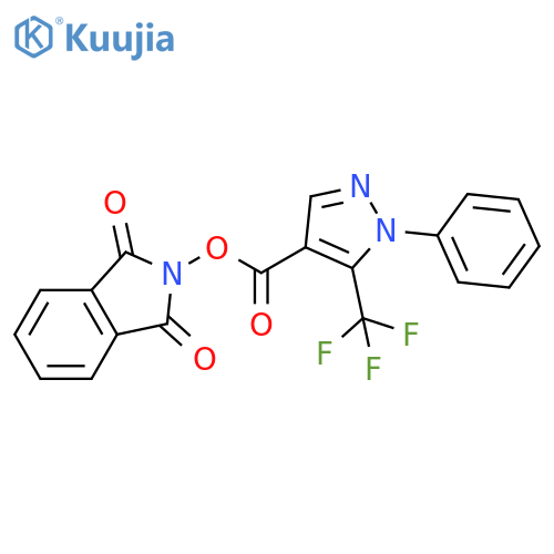 1,3-dioxo-2,3-dihydro-1H-isoindol-2-yl 1-phenyl-5-(trifluoromethyl)-1H-pyrazole-4-carboxylate structure