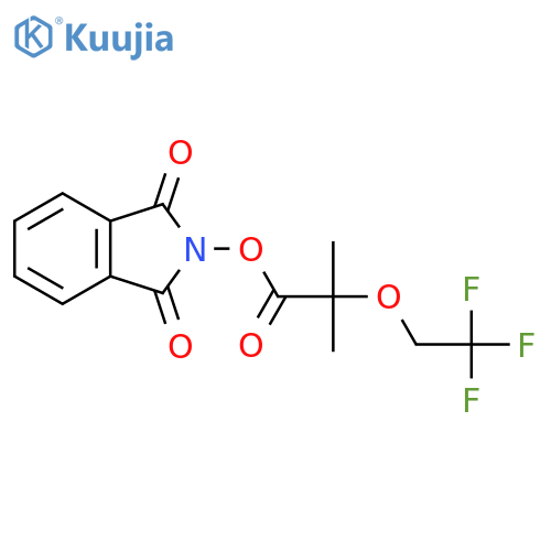 1,3-dioxo-2,3-dihydro-1H-isoindol-2-yl 2-methyl-2-(2,2,2-trifluoroethoxy)propanoate structure