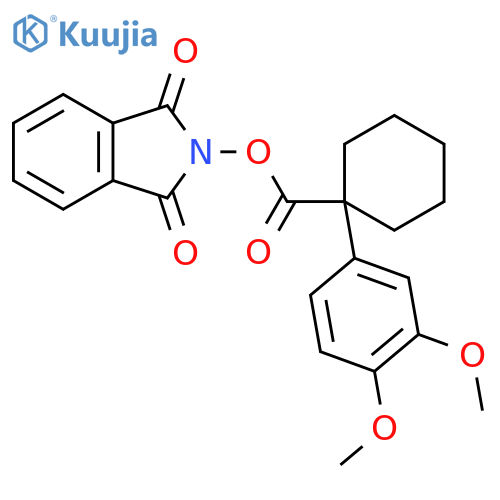 1,3-dioxo-2,3-dihydro-1H-isoindol-2-yl 1-(3,4-dimethoxyphenyl)cyclohexane-1-carboxylate structure