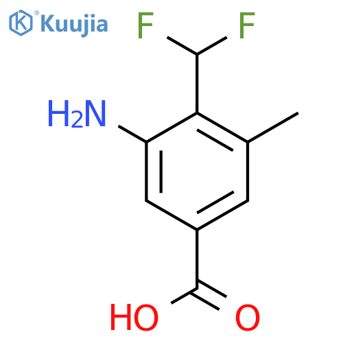 3-Amino-4-(difluoromethyl)-5-methylbenzoic acid structure