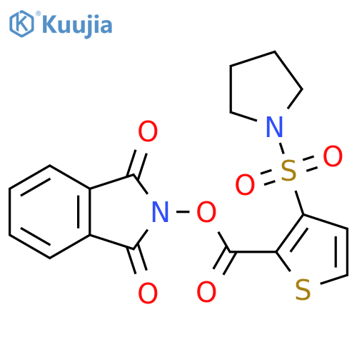 1,3-dioxo-2,3-dihydro-1H-isoindol-2-yl 3-(pyrrolidine-1-sulfonyl)thiophene-2-carboxylate structure