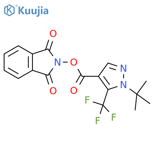 1,3-dioxo-2,3-dihydro-1H-isoindol-2-yl 1-tert-butyl-5-(trifluoromethyl)-1H-pyrazole-4-carboxylate structure