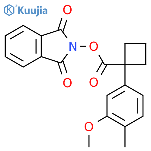 1,3-dioxo-2,3-dihydro-1H-isoindol-2-yl 1-(3-methoxy-4-methylphenyl)cyclobutane-1-carboxylate structure