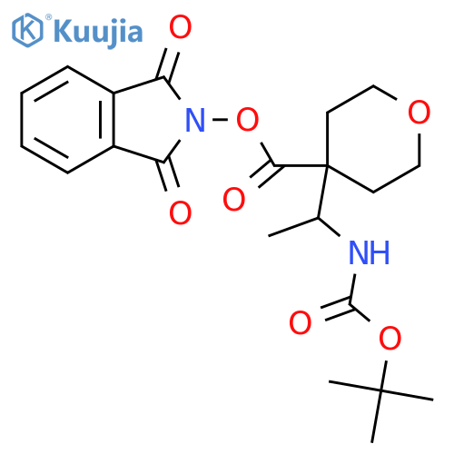 1,3-dioxo-2,3-dihydro-1H-isoindol-2-yl 4-(1-{[(tert-butoxy)carbonyl]amino}ethyl)oxane-4-carboxylate structure
