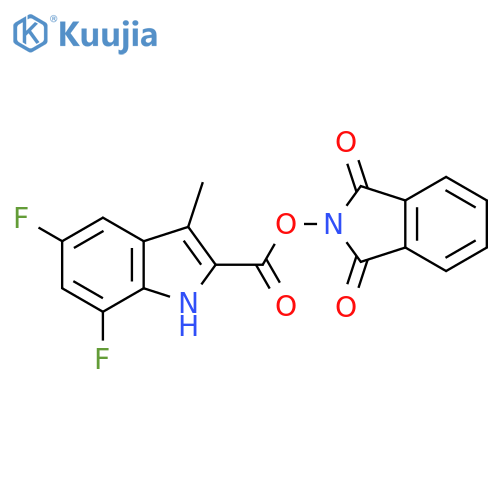 1,3-dioxo-2,3-dihydro-1H-isoindol-2-yl 5,7-difluoro-3-methyl-1H-indole-2-carboxylate structure