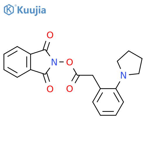 1,3-dioxo-2,3-dihydro-1H-isoindol-2-yl 2-[2-(pyrrolidin-1-yl)phenyl]acetate structure