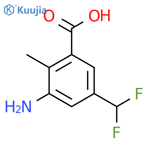 3-Amino-5-(difluoromethyl)-2-methylbenzoic acid structure