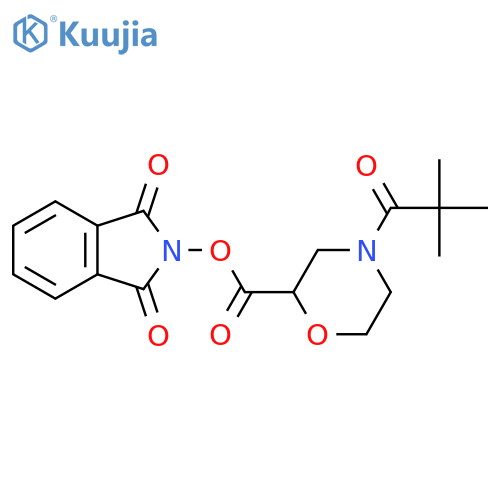 1,3-dioxo-2,3-dihydro-1H-isoindol-2-yl 4-(2,2-dimethylpropanoyl)morpholine-2-carboxylate structure