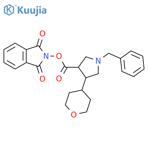 1,3-dioxo-2,3-dihydro-1H-isoindol-2-yl 1-benzyl-4-(oxan-4-yl)pyrrolidine-3-carboxylate structure