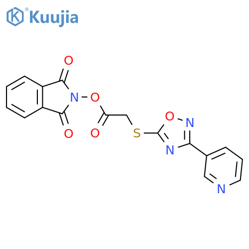 1,3-dioxo-2,3-dihydro-1H-isoindol-2-yl 2-{[3-(pyridin-3-yl)-1,2,4-oxadiazol-5-yl]sulfanyl}acetate structure