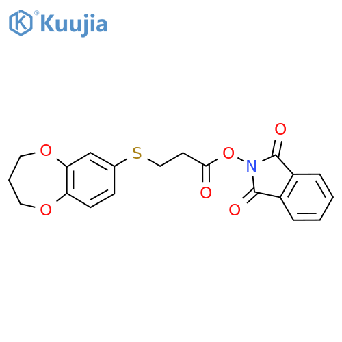 1,3-dioxo-2,3-dihydro-1H-isoindol-2-yl 3-(3,4-dihydro-2H-1,5-benzodioxepin-7-ylsulfanyl)propanoate structure