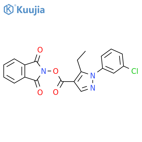 1,3-dioxo-2,3-dihydro-1H-isoindol-2-yl 1-(3-chlorophenyl)-5-ethyl-1H-pyrazole-4-carboxylate structure