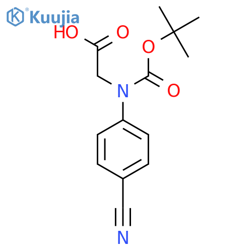 2-{[(Tert-butoxy)carbonyl](4-cyanophenyl)amino}acetic acid structure