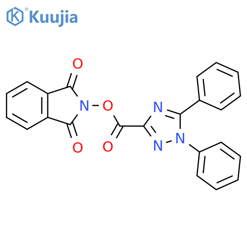 1,3-dioxo-2,3-dihydro-1H-isoindol-2-yl 1,5-diphenyl-1H-1,2,4-triazole-3-carboxylate structure