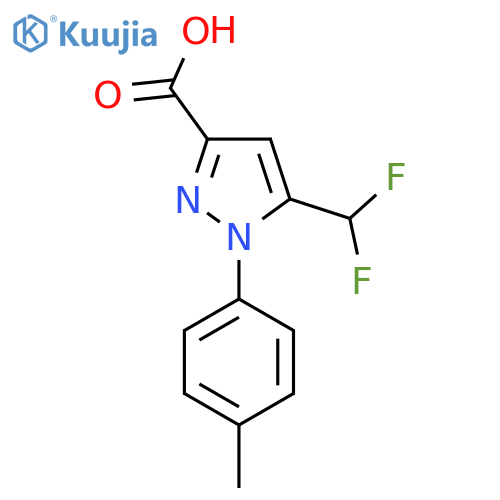 5-(Difluoromethyl)-1-(4-methylphenyl)pyrazole-3-carboxylic acid structure