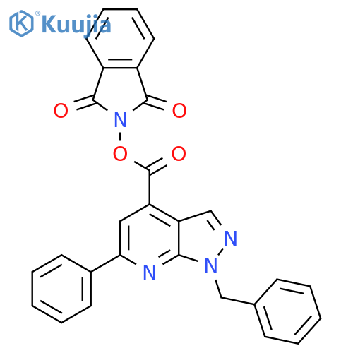 1,3-dioxo-2,3-dihydro-1H-isoindol-2-yl 1-benzyl-6-phenyl-1H-pyrazolo[3,4-b]pyridine-4-carboxylate structure