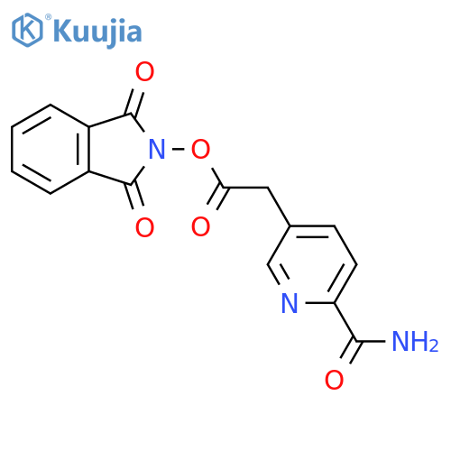 1,3-dioxo-2,3-dihydro-1H-isoindol-2-yl 2-(6-carbamoylpyridin-3-yl)acetate structure