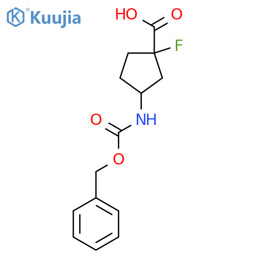 1-Fluoro-3-(phenylmethoxycarbonylamino)cyclopentane-1-carboxylic acid structure