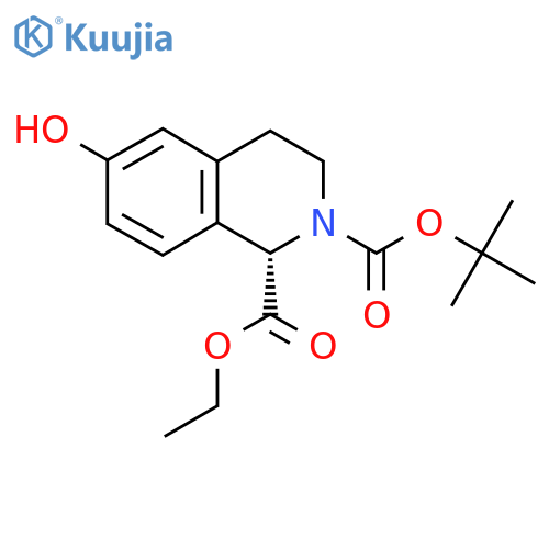 2-O-Tert-butyl 1-O-ethyl (1S)-6-hydroxy-3,4-dihydro-1H-isoquinoline-1,2-dicarboxylate structure