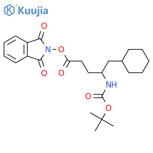 1,3-dioxo-2,3-dihydro-1H-isoindol-2-yl 4-{[(tert-butoxy)carbonyl]amino}-5-cyclohexylpentanoate structure