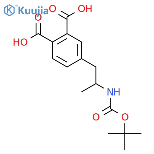4-[2-[(2-Methylpropan-2-yl)oxycarbonylamino]propyl]phthalic acid structure