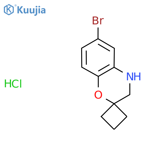 6-Bromospiro[3,4-dihydro-1,4-benzoxazine-2,1'-cyclobutane];hydrochloride structure