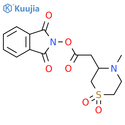 1,3-dioxo-2,3-dihydro-1H-isoindol-2-yl 2-(4-methyl-1,1-dioxo-1lambda6-thiomorpholin-3-yl)acetate structure