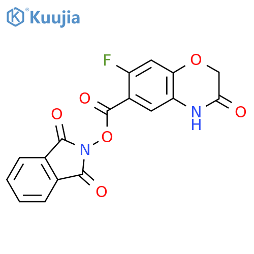 1,3-dioxo-2,3-dihydro-1H-isoindol-2-yl 7-fluoro-3-oxo-3,4-dihydro-2H-1,4-benzoxazine-6-carboxylate structure