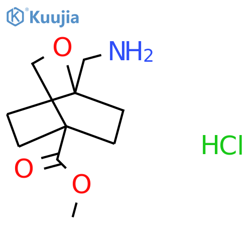 Methyl 1-(aminomethyl)-2-oxabicyclo[2.2.2]octane-4-carboxylate;hydrochloride structure