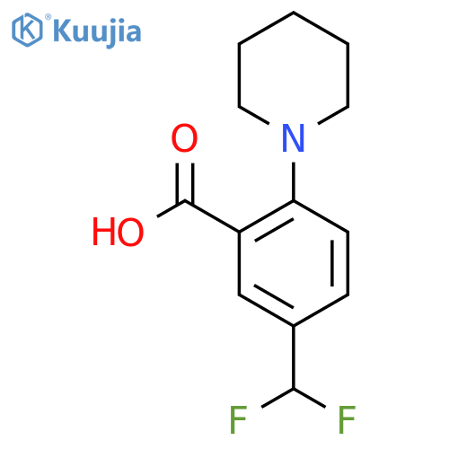 5-(difluoromethyl)-2-(piperidin-1-yl)benzoic acid structure