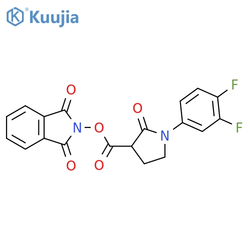 1,3-dioxo-2,3-dihydro-1H-isoindol-2-yl 1-(3,4-difluorophenyl)-2-oxopyrrolidine-3-carboxylate structure