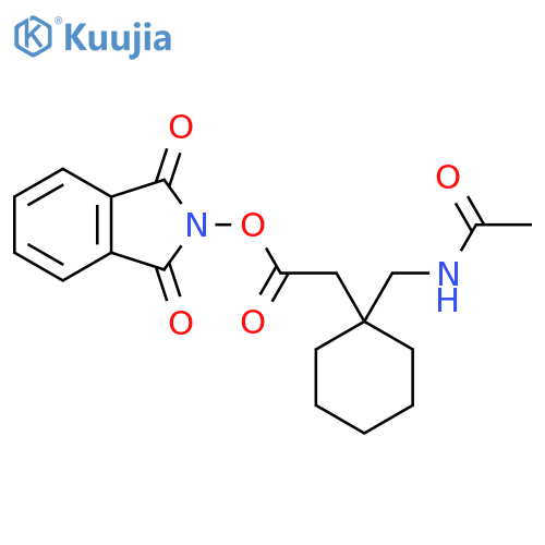 1,3-dioxo-2,3-dihydro-1H-isoindol-2-yl 2-[1-(acetamidomethyl)cyclohexyl]acetate structure
